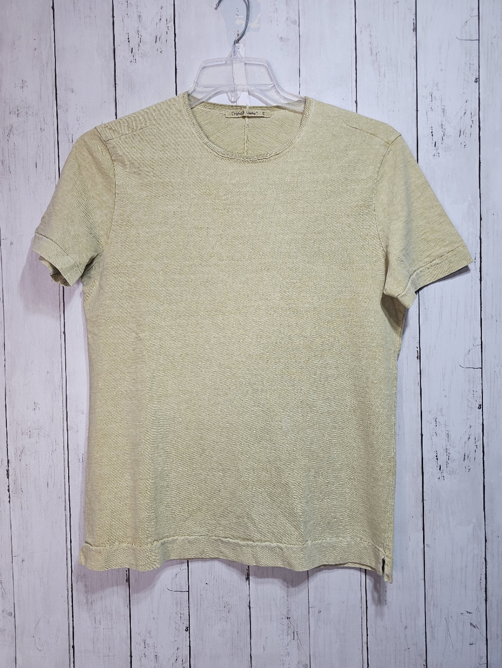 Transit Uomo Men's Beige 100% Cotton Short Sleeve Shirt Size Small Made In Italy